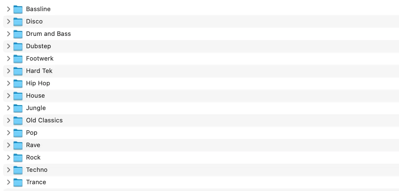 Organize your tracks by genre