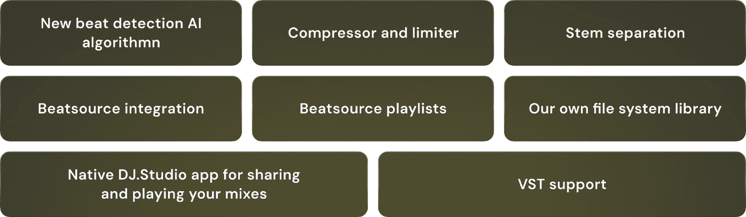 upcomming dj studio features