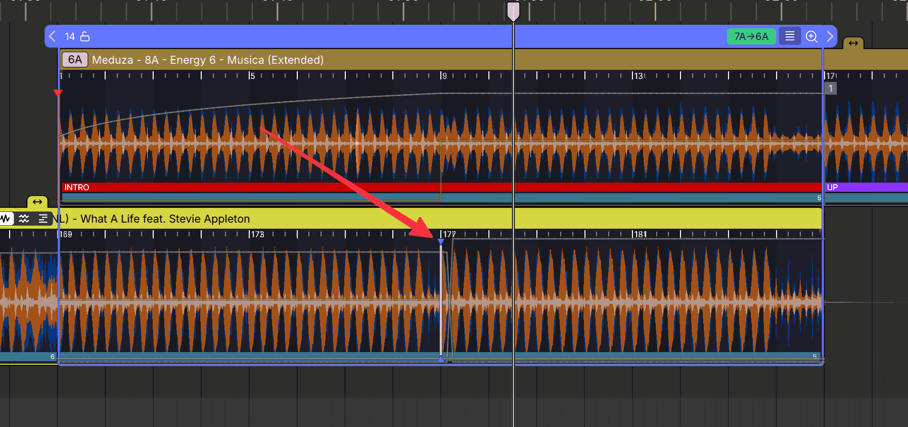 Effect in a transition