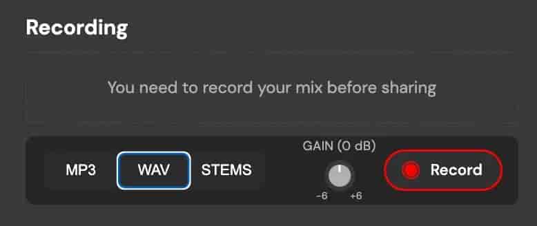 Record your mix