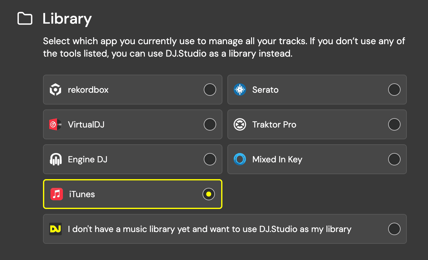 DJ.Studio external connections