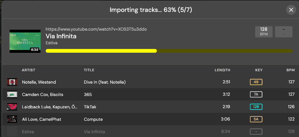 1001Tracklists importing into dj studio