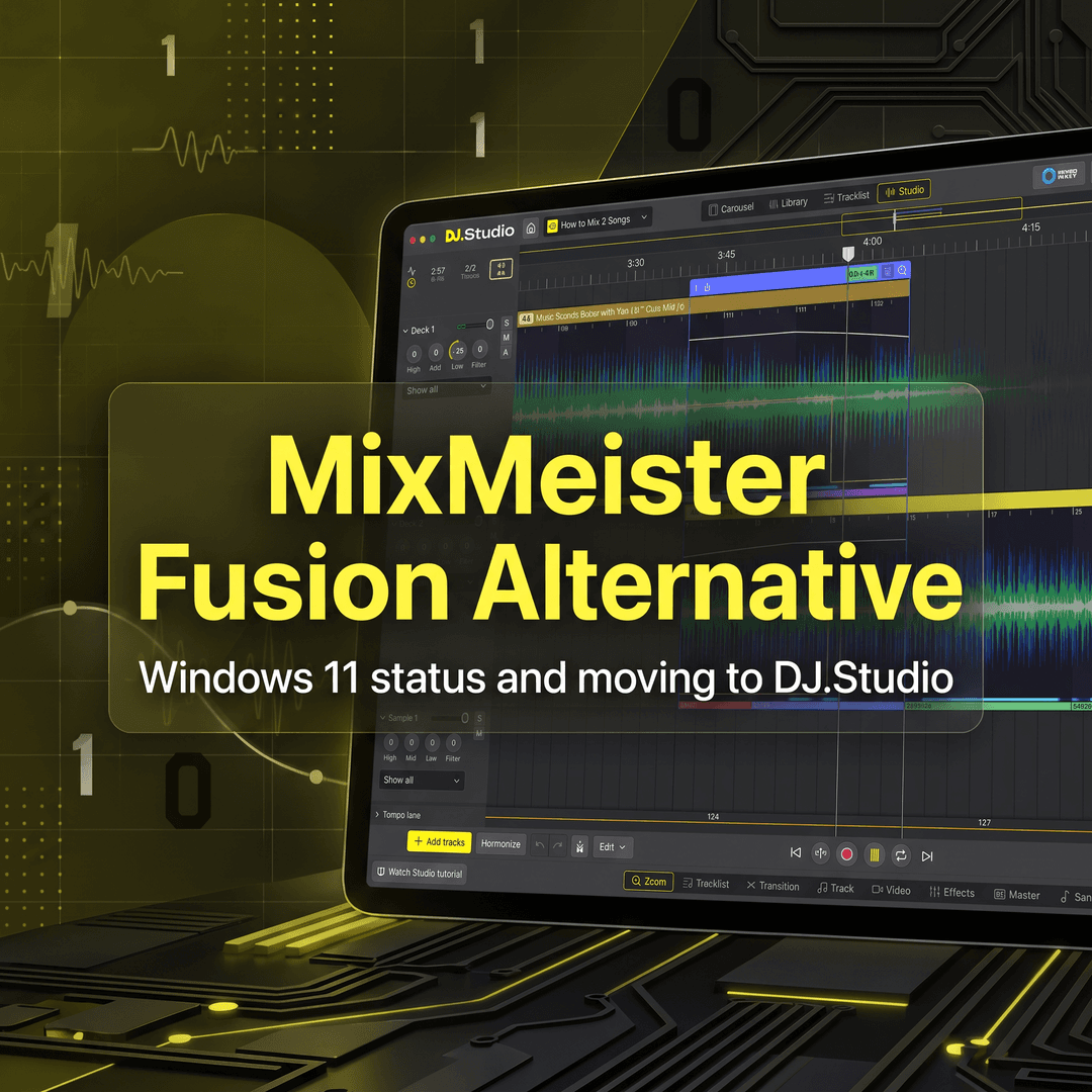 MixMeister Fusion Alternative cover showing the DJ.Studio timeline