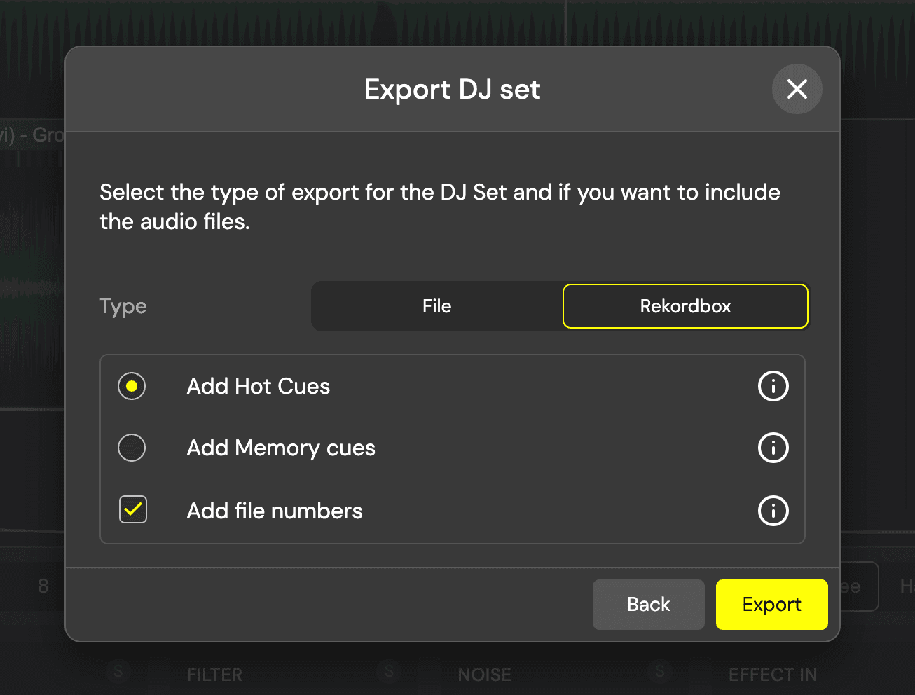 Export DJ Set